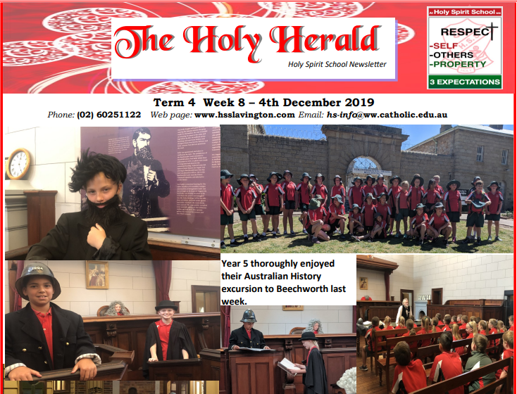 Read more about the article Term 4 – Week 8 – Wednesday 4th December 2019